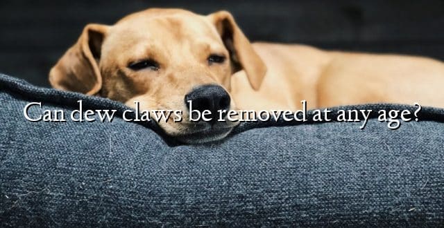 Can dew claws be removed at any age?