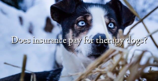 Does insurance pay for therapy dogs?