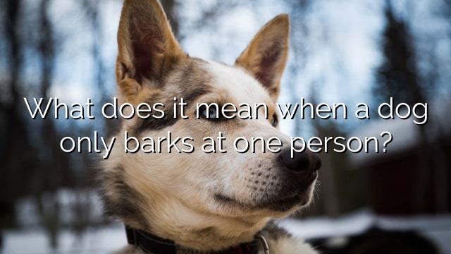 What does it mean when a dog only barks at one person?