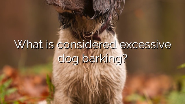 What is considered excessive dog barking?